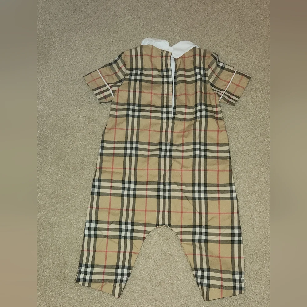 Burberry Plaid Baby Romper with White Collar 12 Mo - Picture 3 of 6